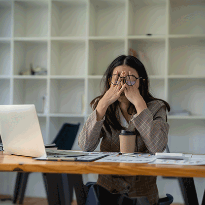 Worried Womn in sitting in a room