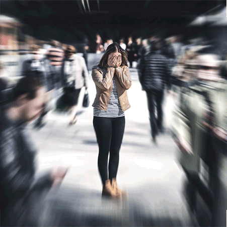 Girl getting panic attack on road